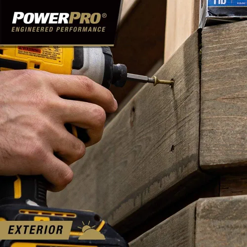 Vista 8 de Power Pro Tornillos de madera para exteriores de alta calidad, tornillos de cubierta multiusos #8 x 1-1/2 pulgadas para proyectos al aire libre
