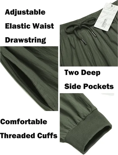 Vista 5 de COOFANDY Pantalones de harén hippie para hombre, holgados, de lino, bohemio, para yoga, casual, con entrepierna caída, pantalones