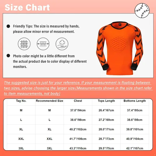 Vista 4 de Conjunto de camiseta y pantalones de portero acolchados para hombre para adultos y niños, camiseta de portero de fútbol de manga larga, kit