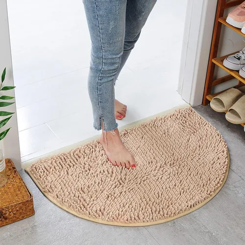 Vista 9 de Chenille Bath Mat Microfiber Floor Mat Baby Bath Mat for Kids Washable Bathroom Dry Fast Water Absorbent Shower Mat Area Rug (15.3" x 23.2", Red)