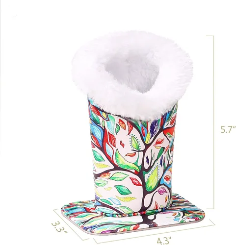 Vista 5 de MoKo Eyeglasses Holder, Modern Velvet Plush Lined PU Leather Household Magnetic Protective Anti-Scratch Stand Case