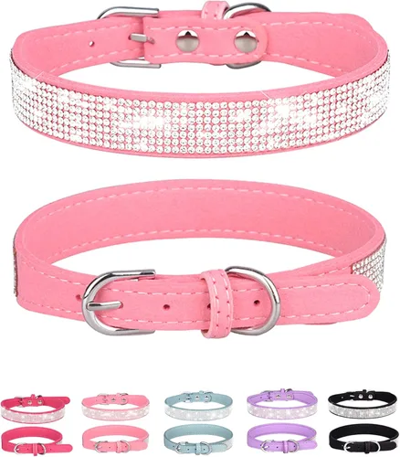 Vista 8 de Collar de perro Petank para perros pequeños, medianos y grandes, collar de perro pequeño para perras, collares de perro para niñas con brillo