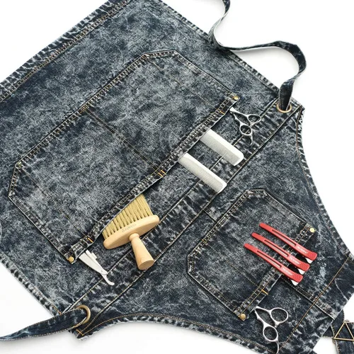 Vista 9 de Jeanerlor Delantal de trabajo de algodón con bolsillos para mujeres y hombres con correas cruzadas y ajustable S a XXXL 2 tamaños