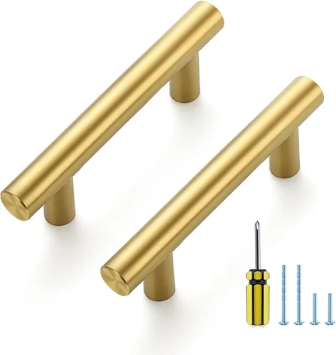 Vista 9 de Ravinte Brushed Nickel Cabinet Handles,Round T Pulls,10 Inch,30 Pack Níquel cepillado
