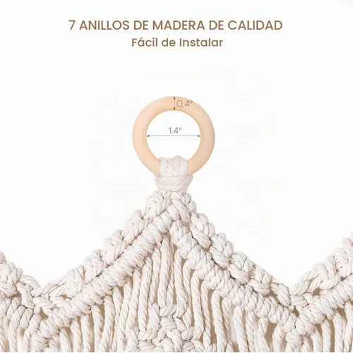 Vista 7 de Osunnus Cortina de macramé para colgar en la pared, cenefa de macramé para ventana y puerta, 40 x 30 pulgadas, decoración de pared de macramé 1 panel