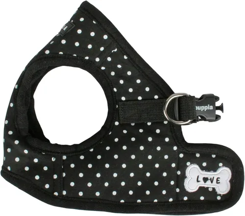 Vista 6 de Puppia Dotty - Arnés tipo chaleco para perro, B (escalonado), moderno con patrón de lunares, para primavera y verano, para perros pequeños, beige