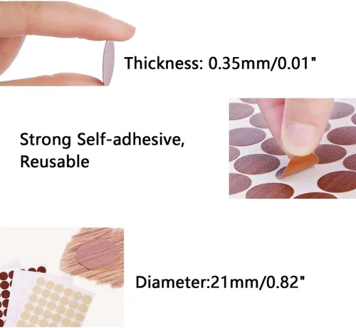 Vista 2 de 162 calcomanías autoadhesivas de PVC para agujeros de tornillo, 3 hojas de plástico, cubierta texturizada a prueba de polvo e impermeable, 0.827 in