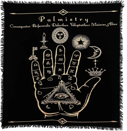 Vista 15 de Indian Consigners Paño de Altar A-Z Péndulo de Hechicería Pentagrama Alter Tarot Spread Wiccano Cuadrado Paño de Mesa Sagrado Paño Espiritual