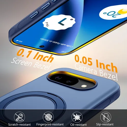 Vista 5 de Oterkin Funda para Google Pixel 10a con soporte magnético de giro de 360° [compatible con MagSafe] [antideslizante] [15 pies] a prueba de golpes