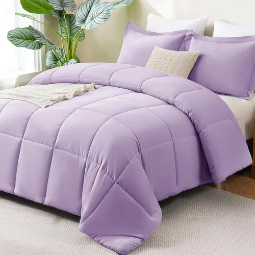 Vista 11 de CozyLux Juego de edredón Super King, juego de ropa de cama negro ceniza de 270GSM para todas las estaciones, juego de cama de 3 piezas cosidas