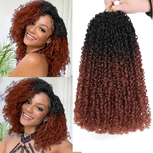 Vista 19 de Unionbeauty - Paquete de 8 trenzas de ganchillo Yanky Twist de 6 pulgadas, 8 paquetes, color negro natural, micro Passion Twist, extensiones