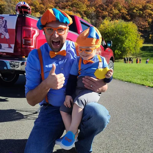 Vista 7 de Pibupibu Sombrero para niños y adultos, color naranja y azul, para fiesta de cumpleaños, accesorios de disfraces, unisex, para niños y niñas