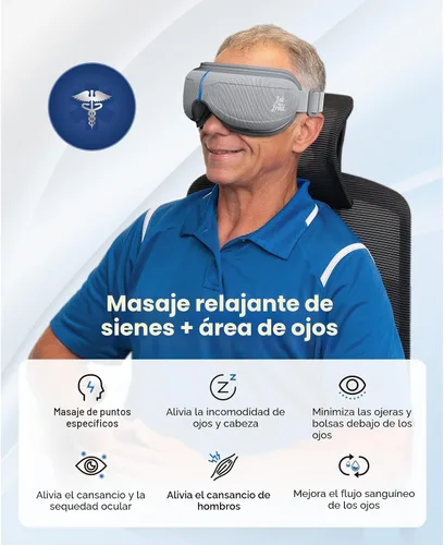 Vista 4 de BOB AND BRAD - Masajeador de ojos con calor y enfriamiento, máscara ocular EyeOasis 2 para migrañas, apta para FSA/HSA, masajeador facial térmico