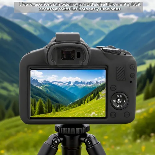 Vista 4 de Funda para cámara Canon EOS R100, funda protectora de silicona suave, antiarañazos, funda delgada con protector de pantalla, accesorios para Canon
