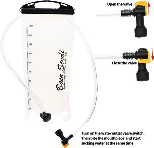 Vista 5 de Paquete de hidratación con mochila de 2 litros, ideal para deportes al aire libre, correr, senderismo, camping, ciclismo, esquí