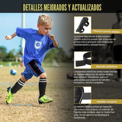 Vista 4 de Espinilleras de fútbol Geekism para niños jóvenes, niños pequeños, espinilleras protectoras de fútbol y mangas - Equipo de fútbol para niños de 3