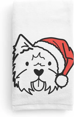 Vista 21 de Inkopious Santa Hat Airedale Terrier - Toalla de mano decorativa - Decoración navideña para el hogar