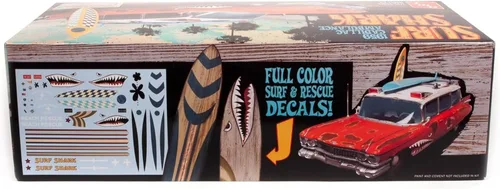 Vista 3 de Skill 2 Model Kit 1959 Cadillac Ambulance Surf Shark Escala 1/25 Modelos por AMT