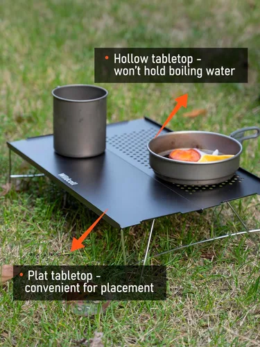 Vista 6 de WildCall - Mesa de excursión ultraligera, mini mesa plegable para acampar Con bolsa de transporte, mesa de aluminio portátil compacta