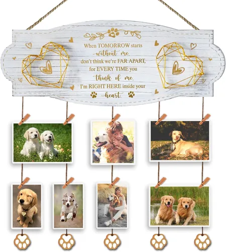 Vista 7 de EXQUIDECA Marco de Fotos Conmemorativo para Perros de 3.5 x 5 Pulgadas en Forma de Hueso Doble - Regalo de Condolencias por Fallecimiento de Mascota