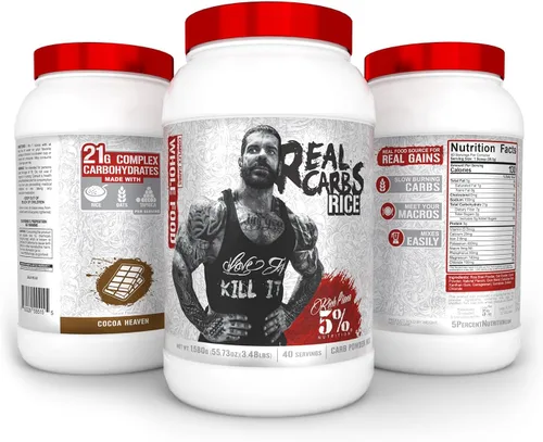 Vista 2 de 5% Nutrition Rich Piana - Arroz de carbohidratos reales con carbohidratos complejos alimenticios reales, energía glucémica baja de larga duración