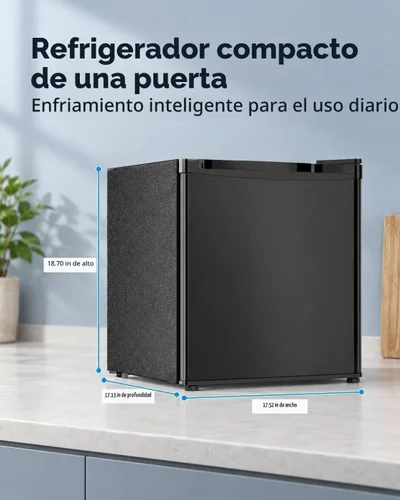Vista 3 de COWSAR Mini refrigerador de 2.6 pies cúbicos con congelador, refrigerador compacto independiente con puerta reversible y termostato de 7 Negro