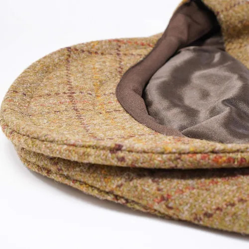 Vista 7 de Borges & Scott Gorra plana Woodsman - Totalmente impermeable - Yorkshire Tweed - Exterior 100% lana Autumn Leaf