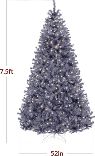Vista 126 de Best Choice Products Árbol de Navidad azul bebé preiluminado de 6 pies, decoración navideña artificial completa con 947 puntas de rama, 250 luces