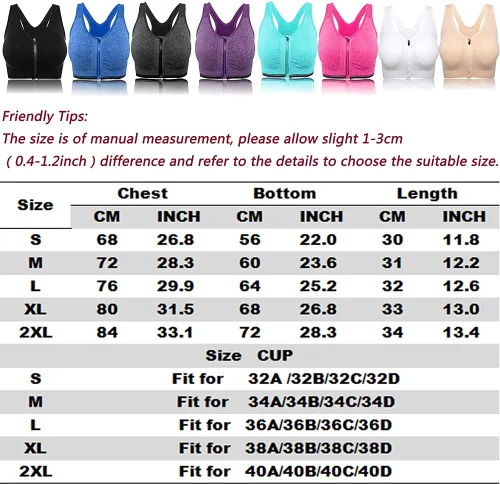 Vista 7 de Sujetador deportivo con cremallera frontal para mujer, brasier deportivo inalámbrico para postcirugía, brasier deportivo de yoga activo