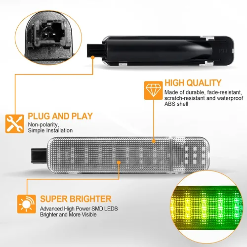 Vista 5 de Luz LED RGB para panel de puerta, luz interior de cortesía, compatible con Chevy C/K Silverado Sierra Yukon 1995-1999, lámpara de luz de advertencia