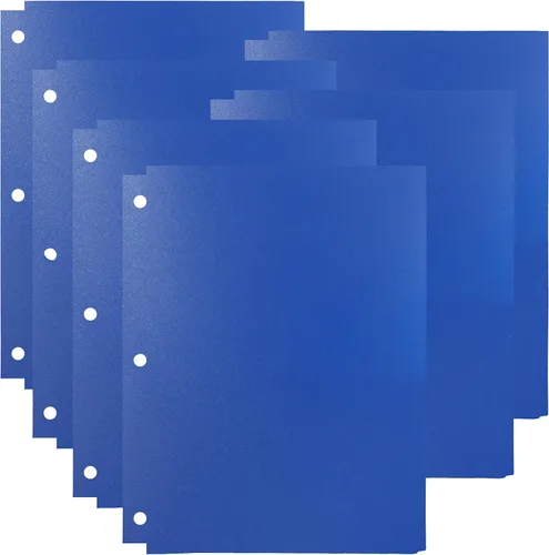 Vista 3 de Youngever Paquete de 6 carpetas de plástico resistente con dos bolsillos, separadores de carpetas con bolsillo, carpeta perforadora de 3 agujeros