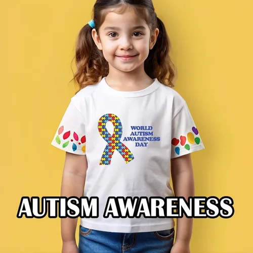 Vista 2 de HTV4U Vinilo de transferencia de calor fácil con estampado de conciencia sobre el autismo (rompecabezas de autismo, 13.5 pulgadas x 3 yardas)