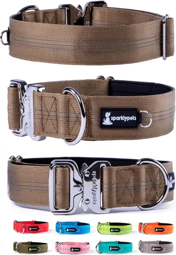 Vista 8 de Collar de perro extra pequeño con hebilla cromada de liberación rápida y soporte AirTag – Collares de razas pequeñas de primera calidad con rayas
