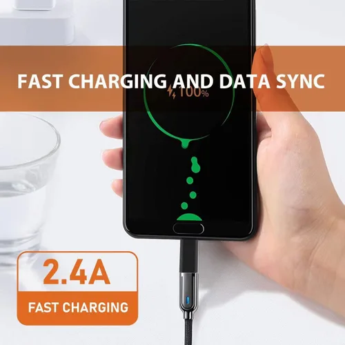 Vista 4 de Adaptador USB C hembra a micro USB macho (paquete de 2), adaptador micro USB a USB C, cargador rápido, cable de alimentación, extensor de tira