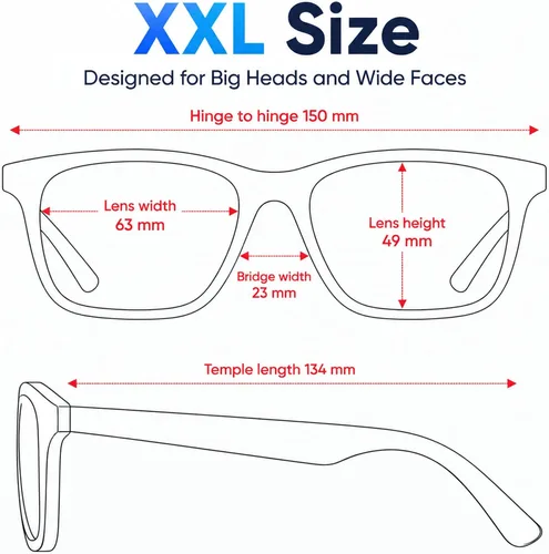 Vista 7 de AI Smart Glasses with ChatGPT, Bluetooth Audio Sunglasses for Big Heads-XXL