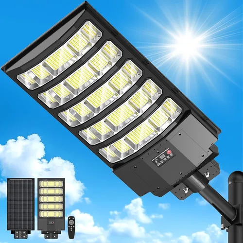 Vista 8 de Farolas solares para exteriores, luces LED solares de 20000 lm con control remoto, luces con sensor de movimiento, para exteriores, patio, garaje