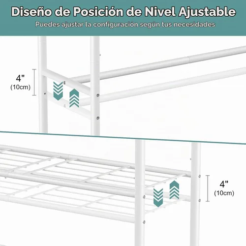 Vista 4 de Luxspire Perchero de 3 niveles portátil independiente con estantes Blanco