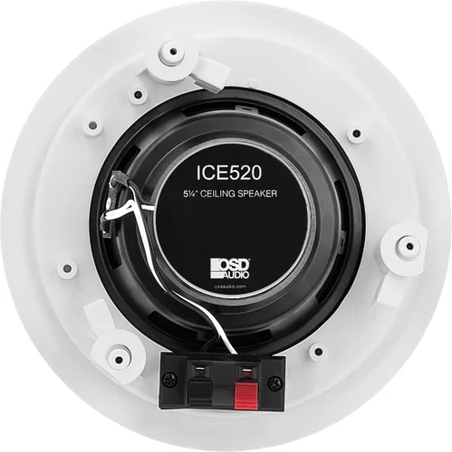 Vista 5 de OSD Audio ACE500 bocinas para techo, de 5.25 pulgadas, 75 W, la rejilla se pude pintar, de color blanco, 1 par ICE520 Regular