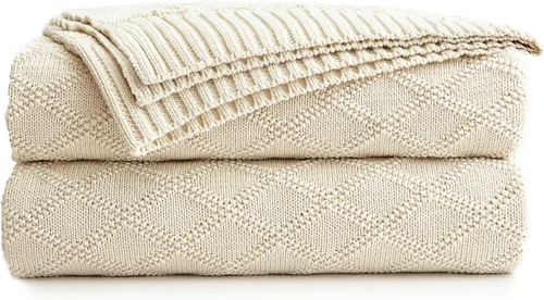 Vista 11 de Manta Grande de Punto de Algodón Gris Carbón para Sofá de Sala Cama - Decorativa para el Hogar Suave Acogedora Tejido de Suéter de Cable Otoñal