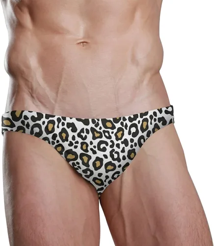 Vista 2 de Milk Cow Texture - Traje de baño sexy para hombre con cordón ajustable