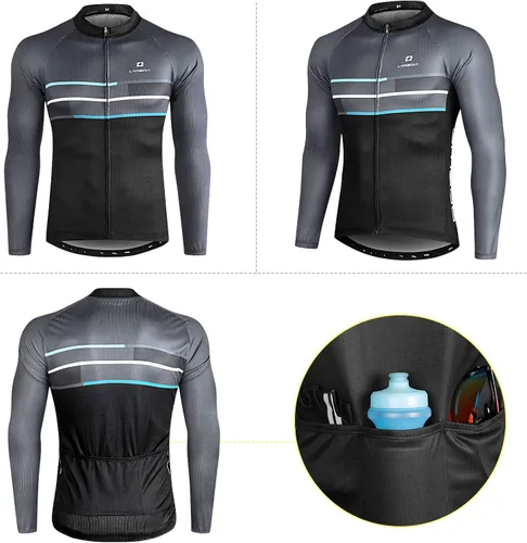 Vista 2 de LAMEDA Cycling Jersey Mens Long Sleeves Athletic Bicycle Mountain Bike