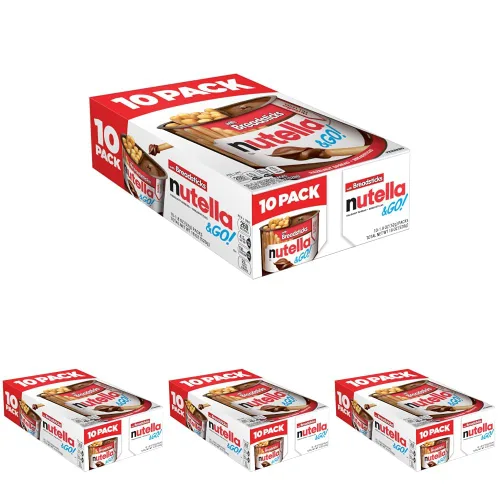 Vista 10 de Nutella & Go Kids Snacks para niños, crema de avellana, paquete de 10