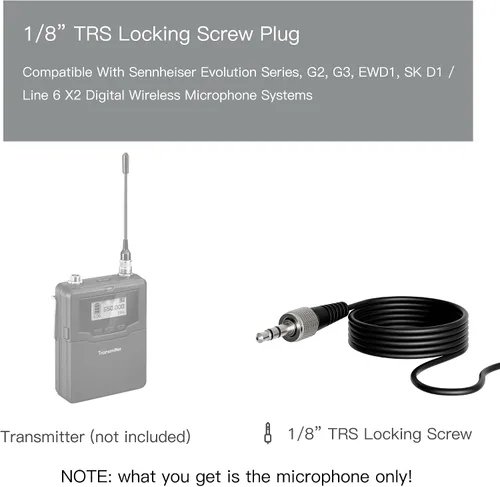 Vista 2 de JK MIC-J 044 micrófono lavalier de solapa profesional con condensador omnidireccional para transmisor inalámbrico Sennheiser Omni Condenser Lapel