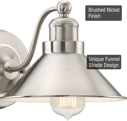 Vista 2 de Kira Home Welton - Aplique de pared industrial moderno de granja de 11 pulgadas para baño