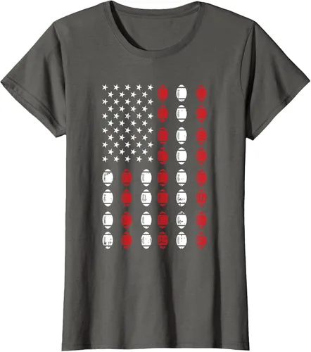 Vista 6 de Camiseta patriótica de jugador atleta del 4 de julio de fútbol americano, Negro