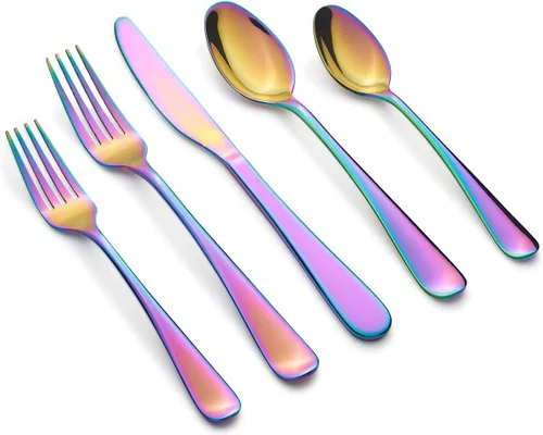 Vista 5 de Cambridge Silversmiths Rhiannon Black Satin - Juego de cubiertos de 20 piezas, servicio para 4