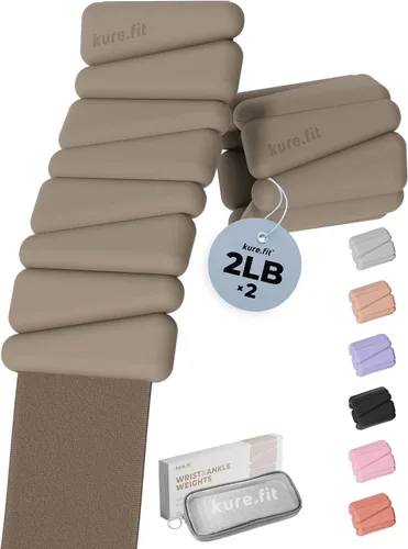 Vista 22 de Peso para Pilates Pesas ajustables para muñeca y tobillo para mujeres Brazaletes con peso 1 libra/ 2 libras cada una (Juego de 2) Juego de 2