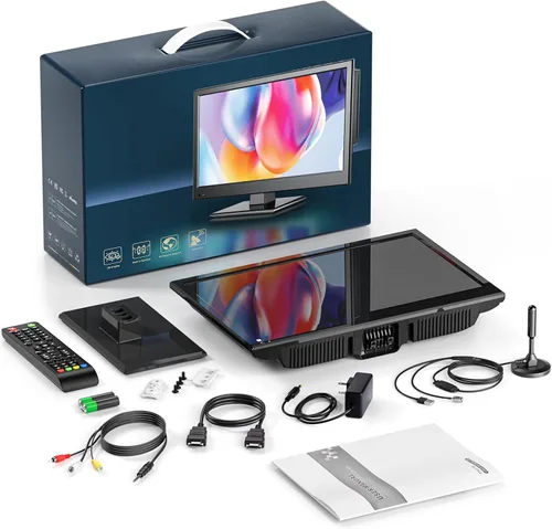 Vista 7 de Desobry Televisor de 16 pulgadas con reproductor de DVD integrado 1080P LCD TV reproductor de DVD combinado con monitor USB HDMI para el hogar