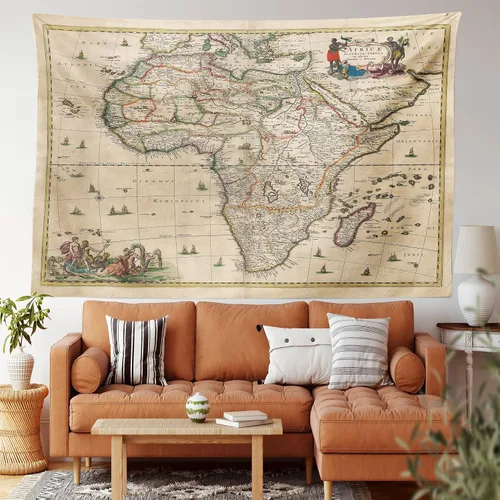 Vista 55 de Lunarable Tapiz japonés, Geisha joven en kimono con maquillaje oriental tradicional de Sakura, decoración de tela para colgar en la pared
