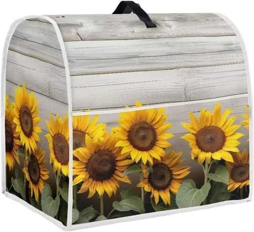 Vista 23 de Funda para batidora con estampado de girasol y bandera americana, cubierta protectora contra el polvo, adecuada para la mayoría de los modelos